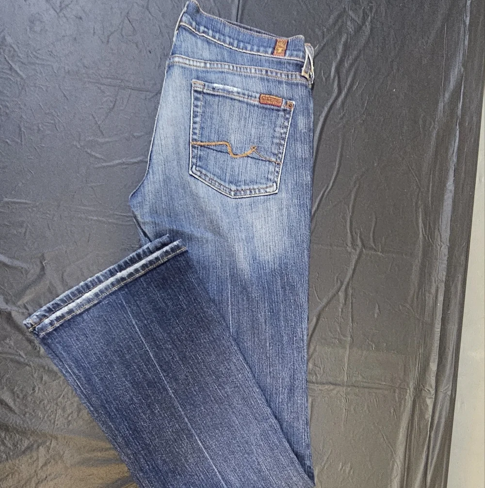 7 For All Mankind Dark Blue Boot Cut Jeans - Picture 12 of 14